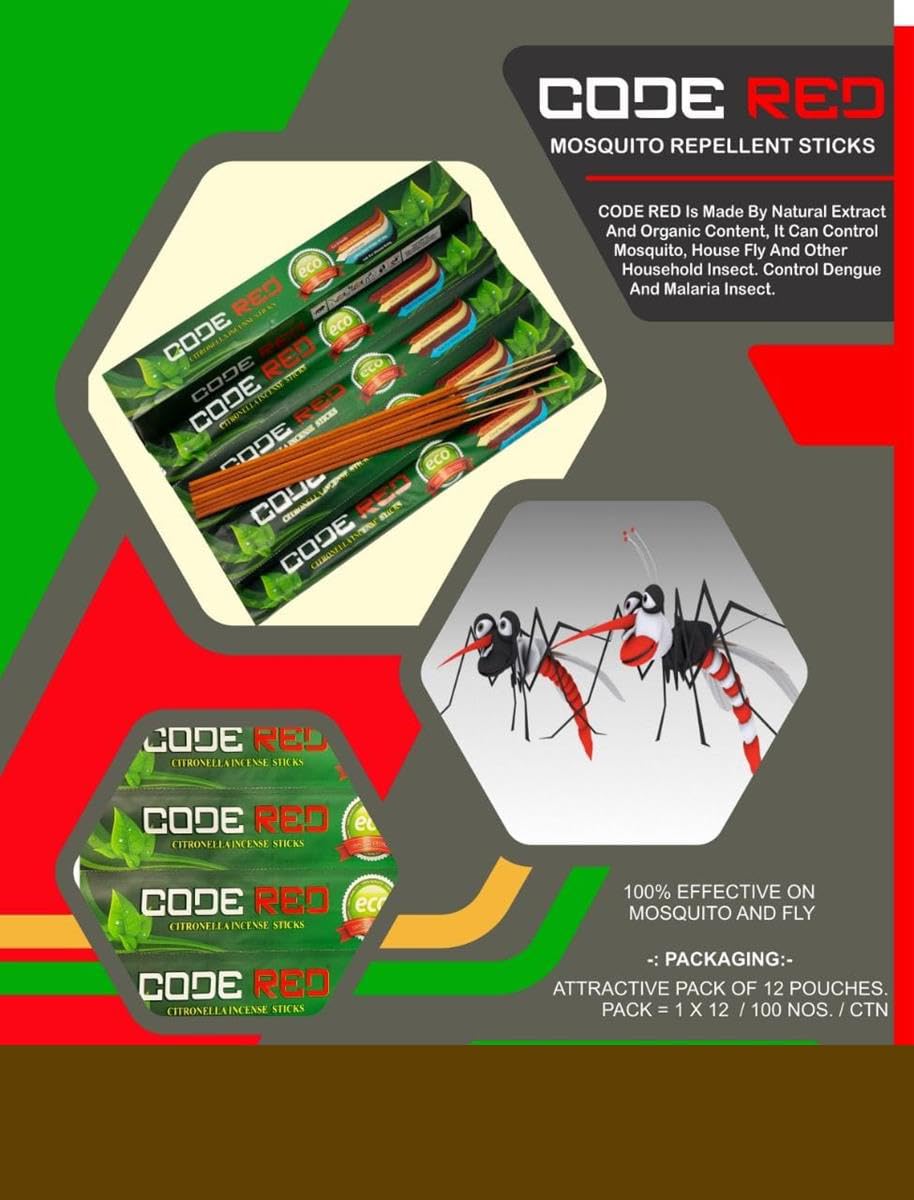 Code Red Mosquito agarbatti Stick Herbal Citronella (1 Box/Packet